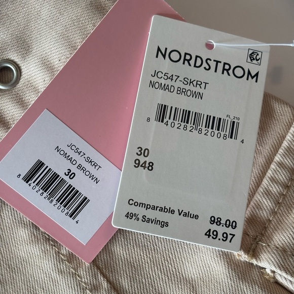 Juicy Couture Denim Mini Cargo Skirt w/Belt Nomad Brown Women’s 30 (12) NWT - Picture 7 of 9